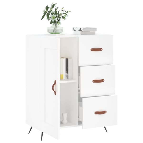 skænk 69,5x34x90 cm konstrueret træ hvid