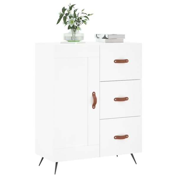 skænk 69,5x34x90 cm konstrueret træ hvid