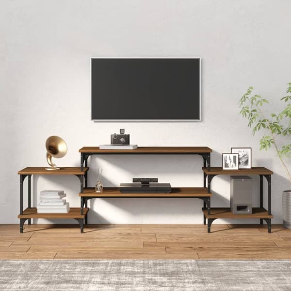 Tv-bänk brun ek 157x35x52 cm konstruerat trä