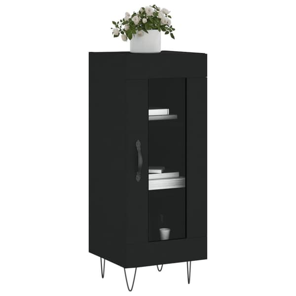 skænk 34,5x34x90 cm konstrueret træ sort