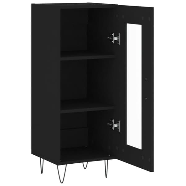 skænk 34,5x34x90 cm konstrueret træ sort