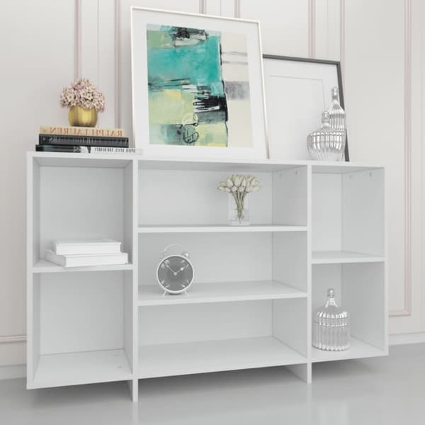skænk 120x30x75 cm konstrueret træ hvid