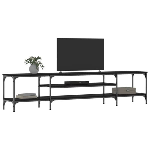Tv-bänk svart 201x35x45 cm konstruerat trä & järn