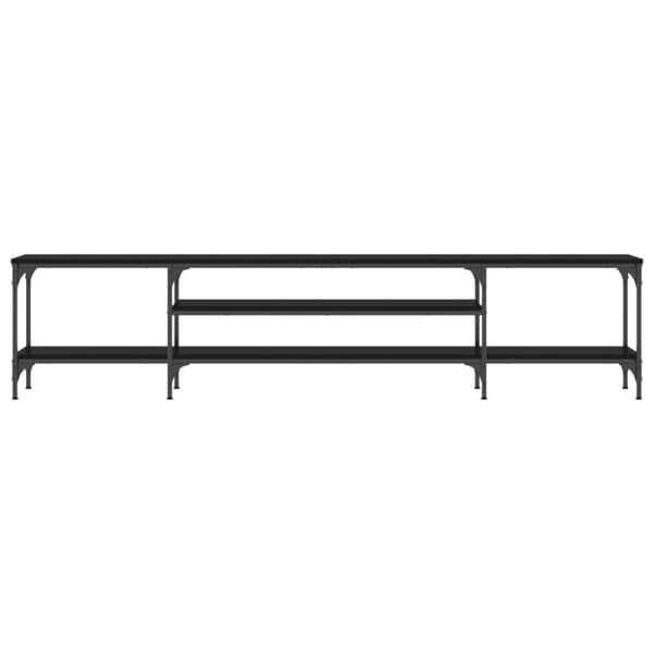 Tv-bänk svart 201x35x45 cm konstruerat trä & järn