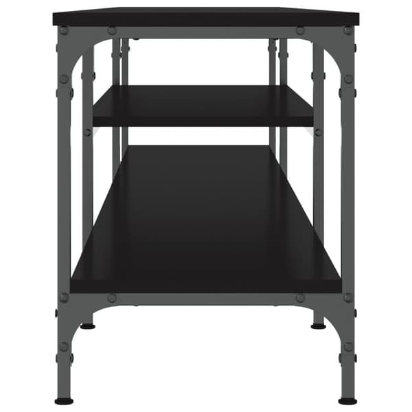 Tv-bänk svart 201x35x45 cm konstruerat trä & järn