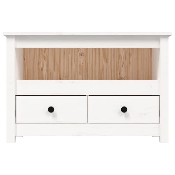 Tv-bänk vit 79x35x52 cm massiv furu
