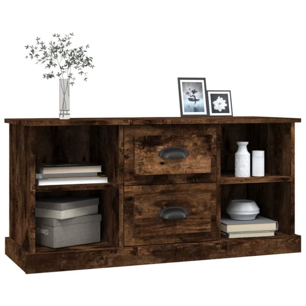 tv-bord 99,5x35,5x48 cm konstrueret træ røget egetræsfarve