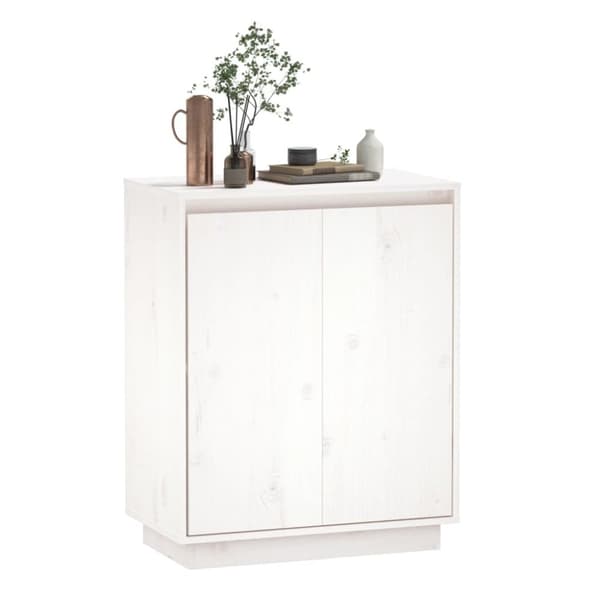 skænk 60x34x75 cm massivt fyrretræ hvid
