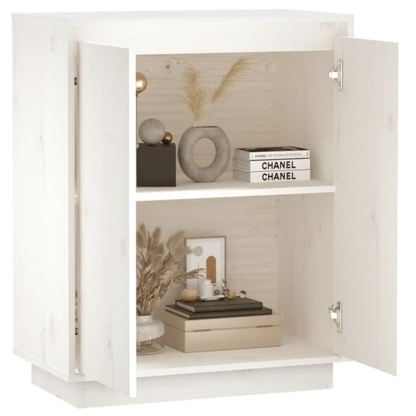 skænk 60x34x75 cm massivt fyrretræ hvid
