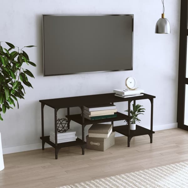 TV-taso musta 102x35x45,5 cm tekninen puu
