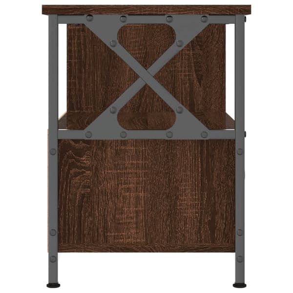 Tv-bänk brun ek 90x33x45 cm konstruerat trä & järn