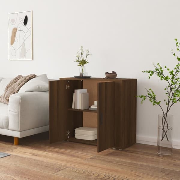 Senkki ruskea tammi 80x33x70 cm tekninen puu