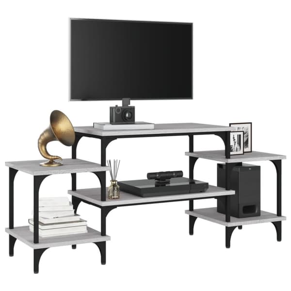 tv-bord 117x35x52 cm konstrueret træ grå sonoma-eg
