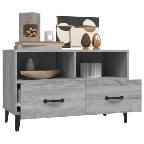 Tv-bänk grå sonoma 80x36x50 cm konstruerat trä