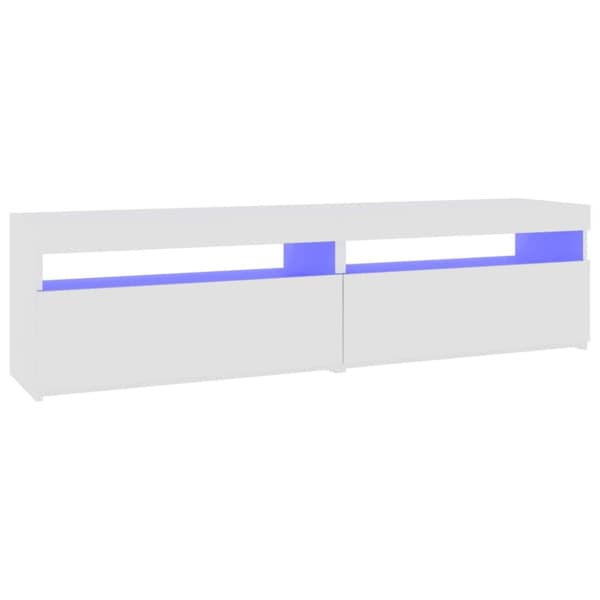 tv-borde 2 stk. med LED-lys 75x35x40 cm hvid højglans