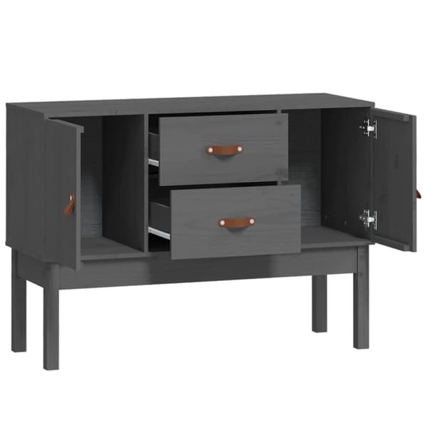 skænk 110x40x78 cm massivt fyrretræ grå