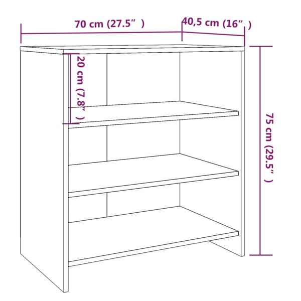 skænk 70x40,5x75 cm konstrueret træ grå sonoma-eg