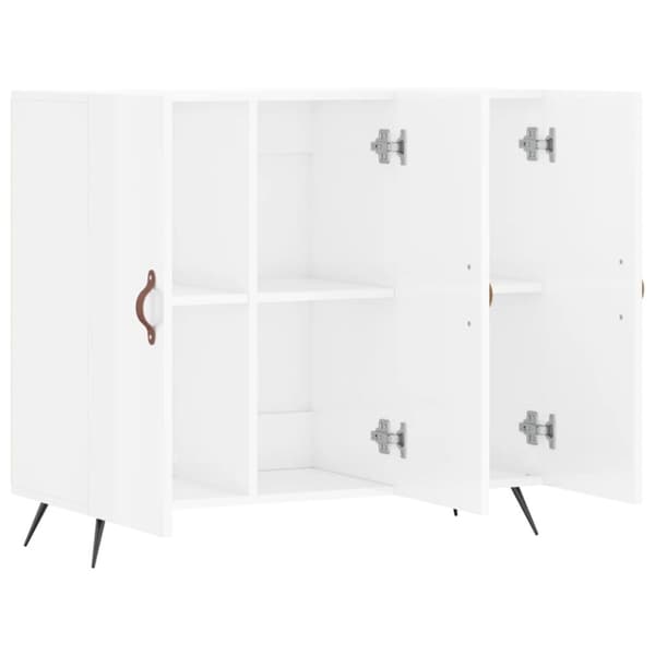 Skänk vit högglans 90x34x80 cm konstruerat trä