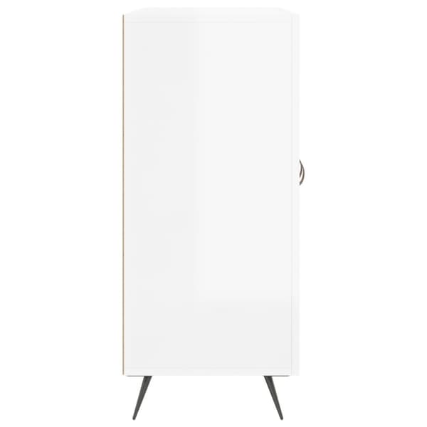 Skänk vit högglans 90x34x80 cm konstruerat trä