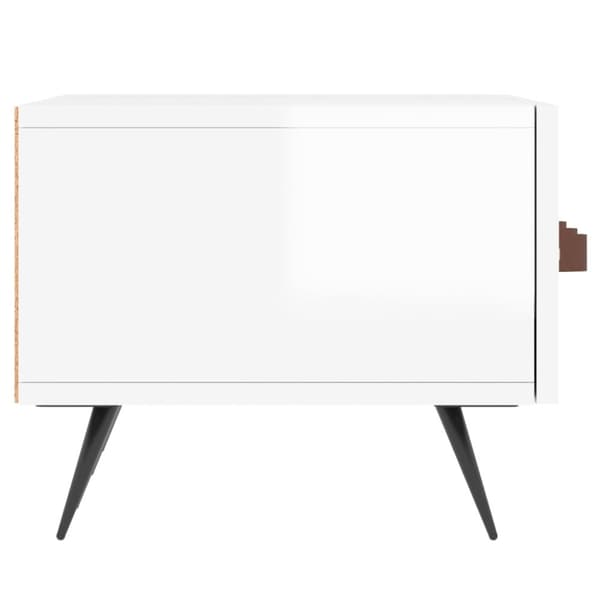 tv-bord 150x36x30 cm konstrueret træ hvid højglans