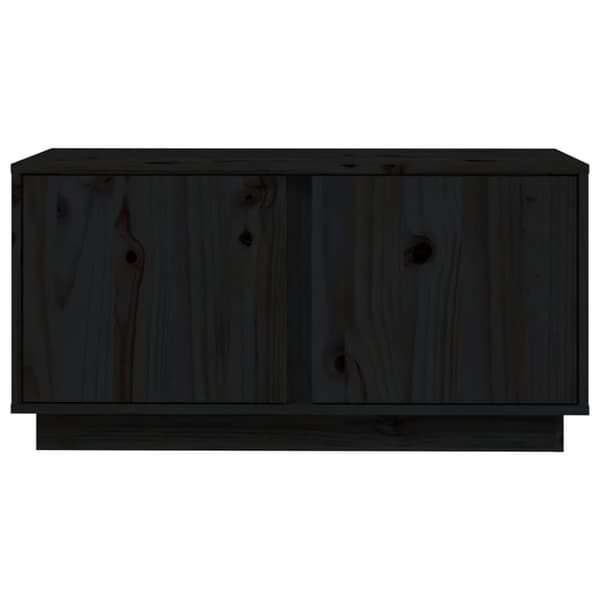 Tv-bänk svart 80x35x40,5 cm massiv furu