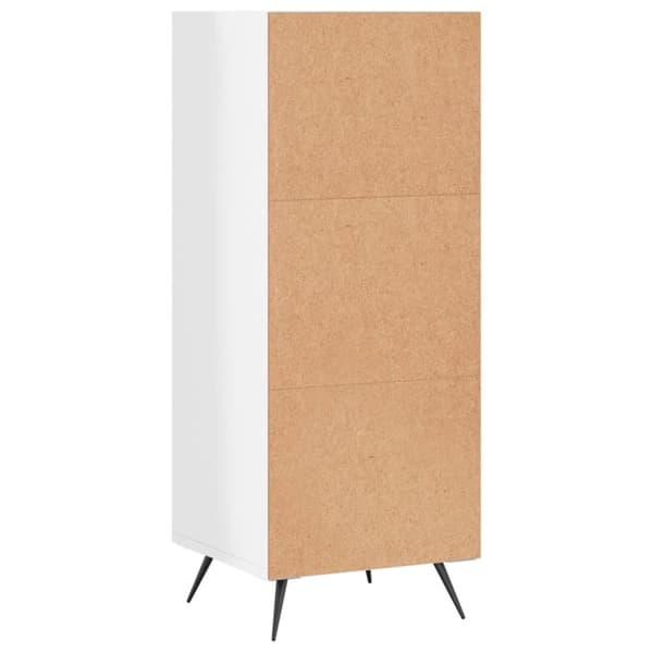 hyldeskab 34,5x32,5x90 cm konstrueret træ hvid højglans