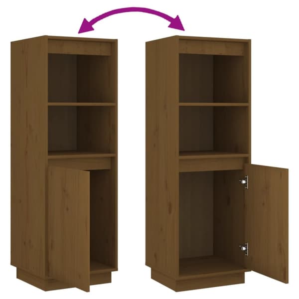 skænk 37x34x110 cm massivt fyrretræ gyldenbrun