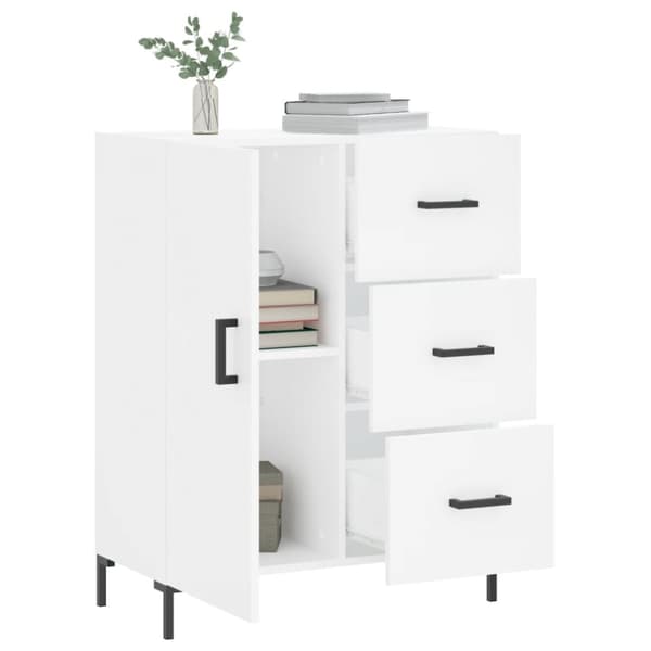 skænk 69,5x34x90 cm konstrueret træ hvid