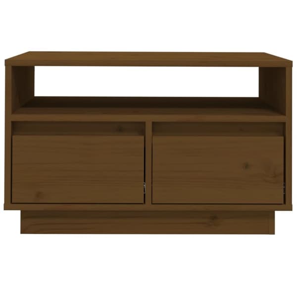 Tv-bänk honungsbrun 60x35x37 cm massiv furu