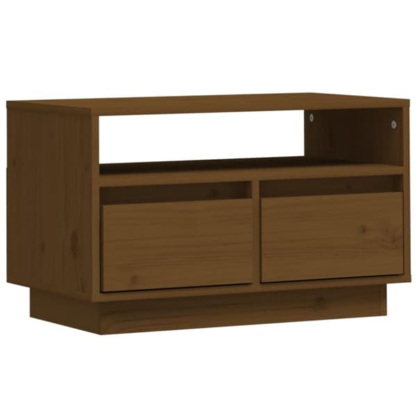 Tv-bänk honungsbrun 60x35x37 cm massiv furu