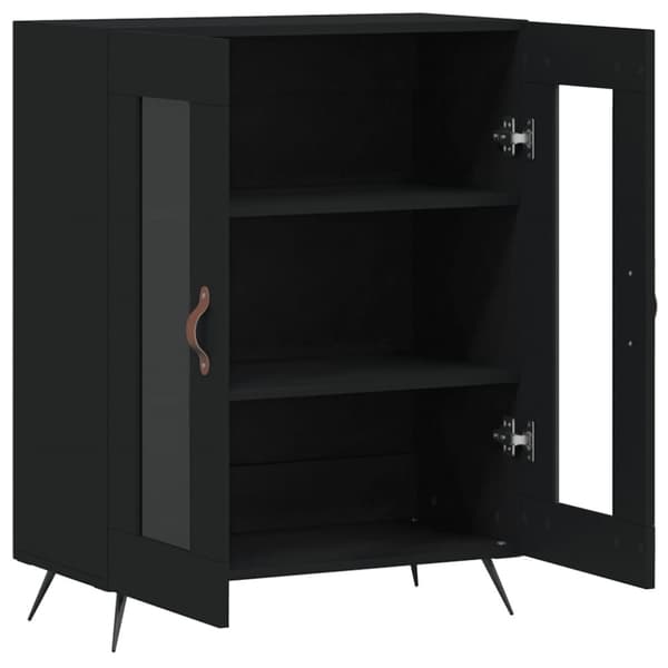 skænk 69,5x34x90 cm konstrueret træ sort