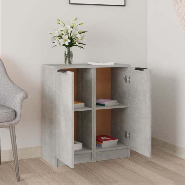 Senkit 2 kpl betoninharmaa 30x30x70 cm tekninen puu