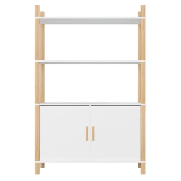 Högskåp vit 80x40x121 cm konstruerat trä