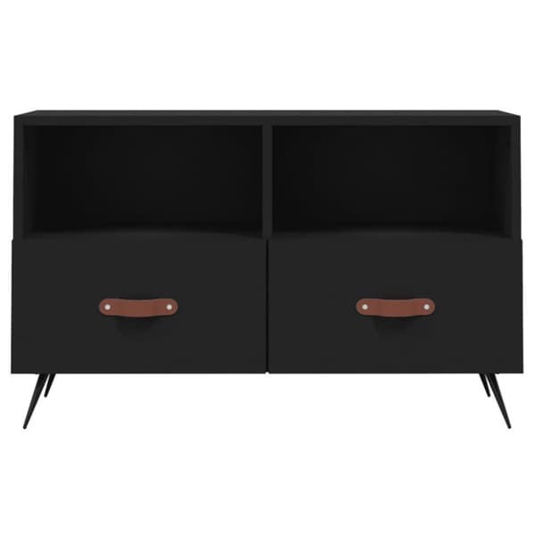 Tv-bänk svart 80x36x50 cm konstruerat trä