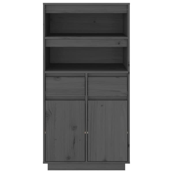 højskab 60x40x116,5 cm massivt fyrretræ grå
