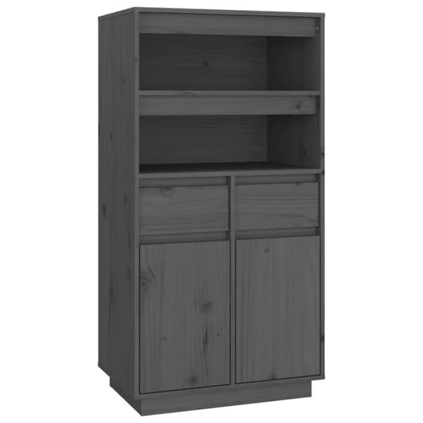 højskab 60x40x116,5 cm massivt fyrretræ grå