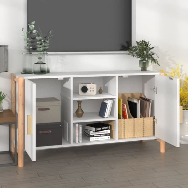 skænk 107x38x60 cm konstrueret træ hvid