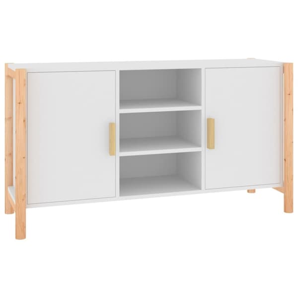 skænk 107x38x60 cm konstrueret træ hvid