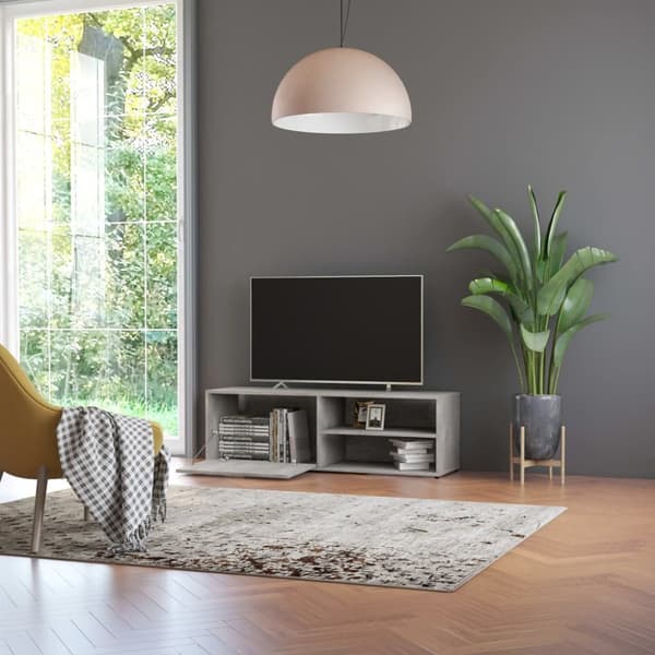 Tv-bänk betonggrå 120x34x37 cm konstruerat trä