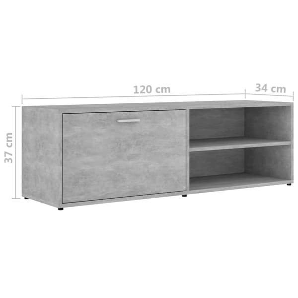 Tv-bänk betonggrå 120x34x37 cm konstruerat trä