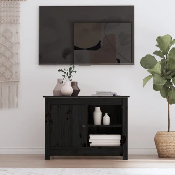 TV-kaappi musta 70x36,5x52 cm täysi mänty