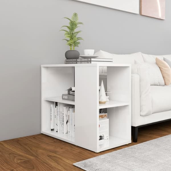 sideskab 60x30x50 cm konstrueret træ hvid højglans