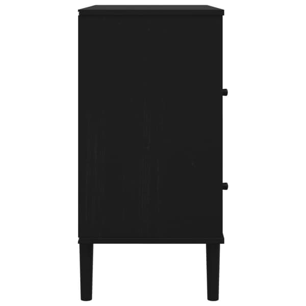 Senkki SENJA rottinkityyli musta 80x40x80 cm täysi mänty