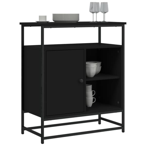 Skänk svart 69x35x80 cm konstruerat trä