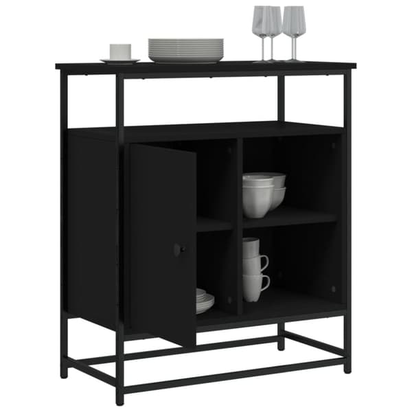 Skänk svart 69x35x80 cm konstruerat trä