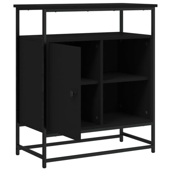 Skänk svart 69x35x80 cm konstruerat trä