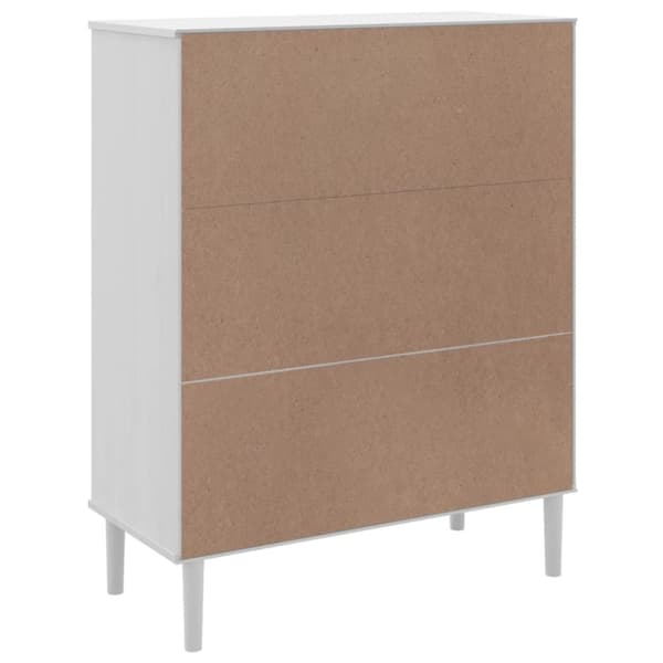skænk SENJA 90x40x112 cm rattan-look massivt fyrretræ hvid