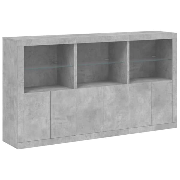 Senkki LED-valoilla betoninharmaa 181,5x37x100 cm