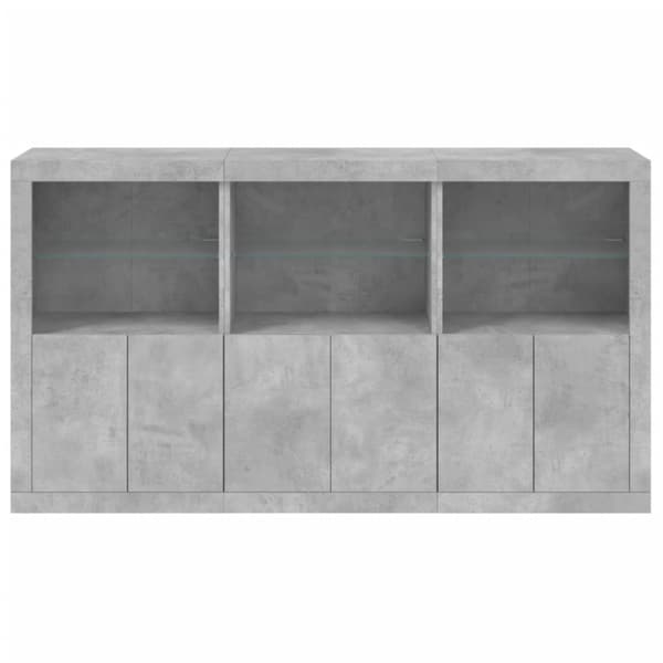 Senkki LED-valoilla betoninharmaa 181,5x37x100 cm