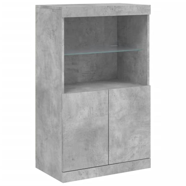 Senkki LED-valoilla betoninharmaa 181,5x37x100 cm
